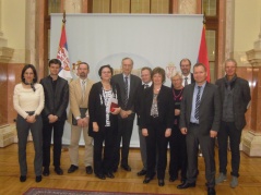 16 December 2013 MPs Gordana Comic and Vesna Marjanovic with the Danish Parliamentary delegation